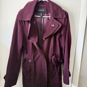 London Fog Women's Burgundy Trench Coat